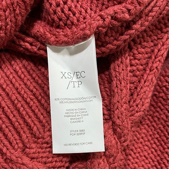 CAbi Women's Brick Red Cable Knit Cropped Sweater - Picture 5 of 5